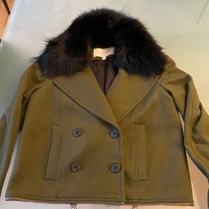Veronica Beard wool and fur cropped jacket